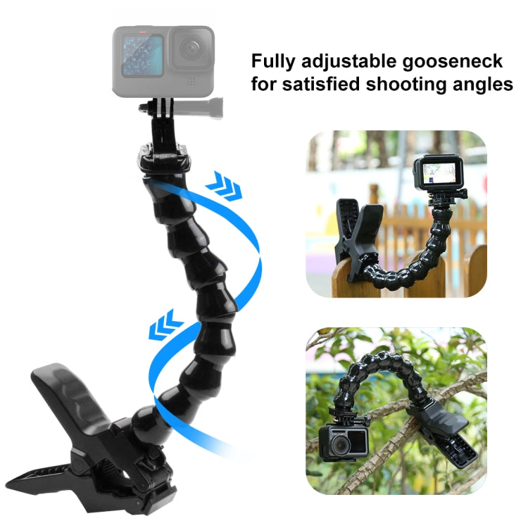 PULUZ Action Sports Cameras Jaws Flex Clamp Mount for GoPro, Insta360, DJI and Other Action Cameras - HoMEdemic™ 