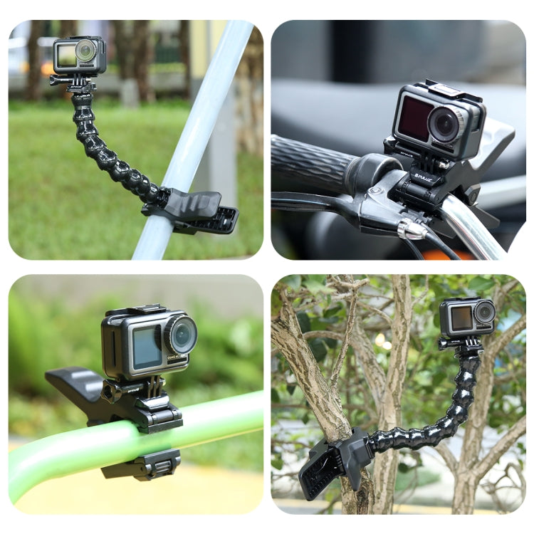 PULUZ Action Sports Cameras Jaws Flex Clamp Mount for GoPro, Insta360, DJI and Other Action Cameras - HoMEdemic™ 