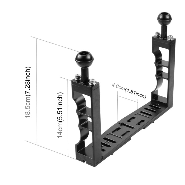 PULUZ Adjustable Diving Dual Hand-held CNC Aluminum Lamp Arm Holder for Diving Underwater Photography System, Upgrade Version - HoMEdemic™ 