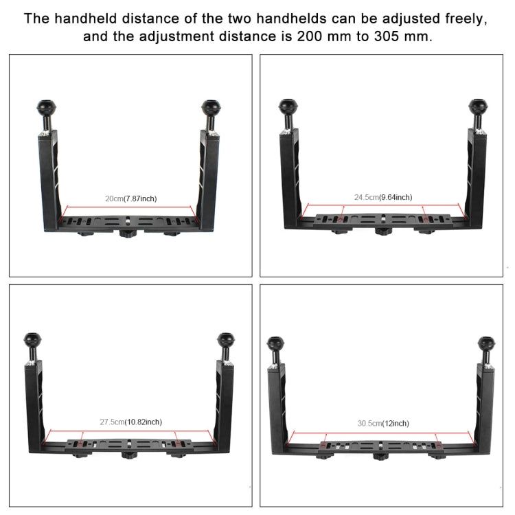 PULUZ Adjustable Diving Dual Hand-held CNC Aluminum Lamp Arm Holder for Diving Underwater Photography System, Upgrade Version - HoMEdemic™ 