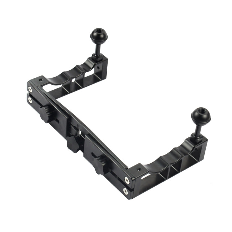 PULUZ Adjustable Diving Dual Hand-held CNC Aluminum Lamp Arm Holder for GoPro, Insta360, DJI and Other Action Cameras - HoMEdemic™ 
