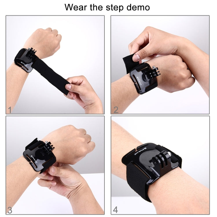 PULUZ Adjustable Wrist Strap Mount for GoPro, Insta360, DJI and Other Action Cameras, Strap Length: 28.5cm - HoMEdemic™ 