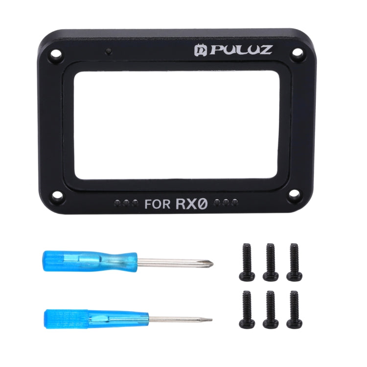 PULUZ Aluminum Alloy Flame + Tempered Glass Lens Protector for Sony RX0 / RX0 II, with Screws and Screwdrivers(Black) - HoMEdemic™ 