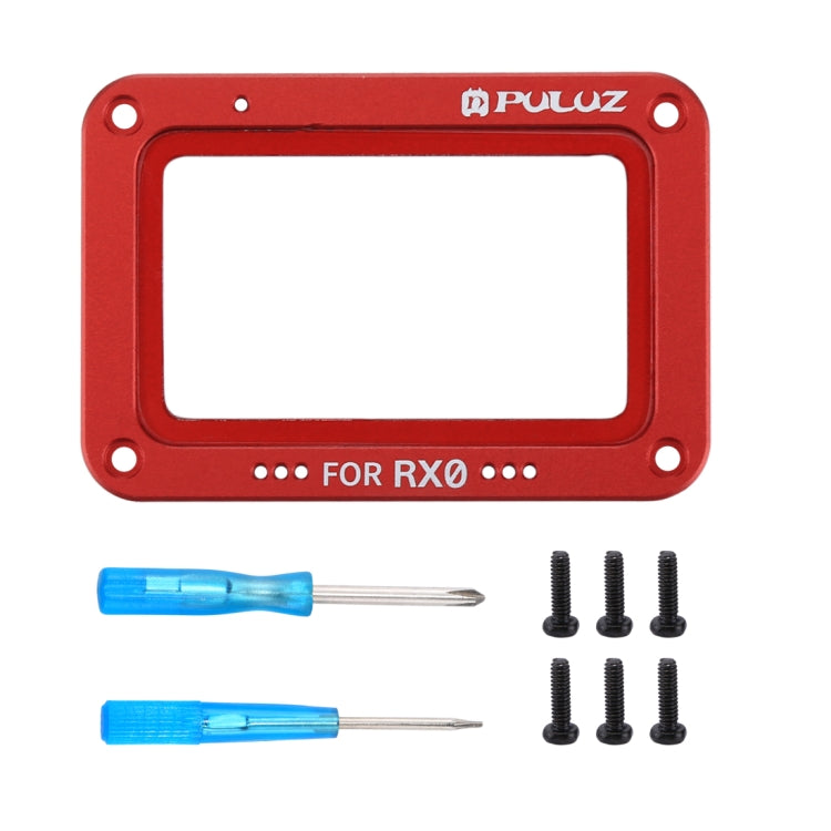 PULUZ Aluminum Alloy Flame + Tempered Glass Lens Protector for Sony RX0 / RX0 II, with Screws and Screwdrivers(Red) - HoMEdemic™ 