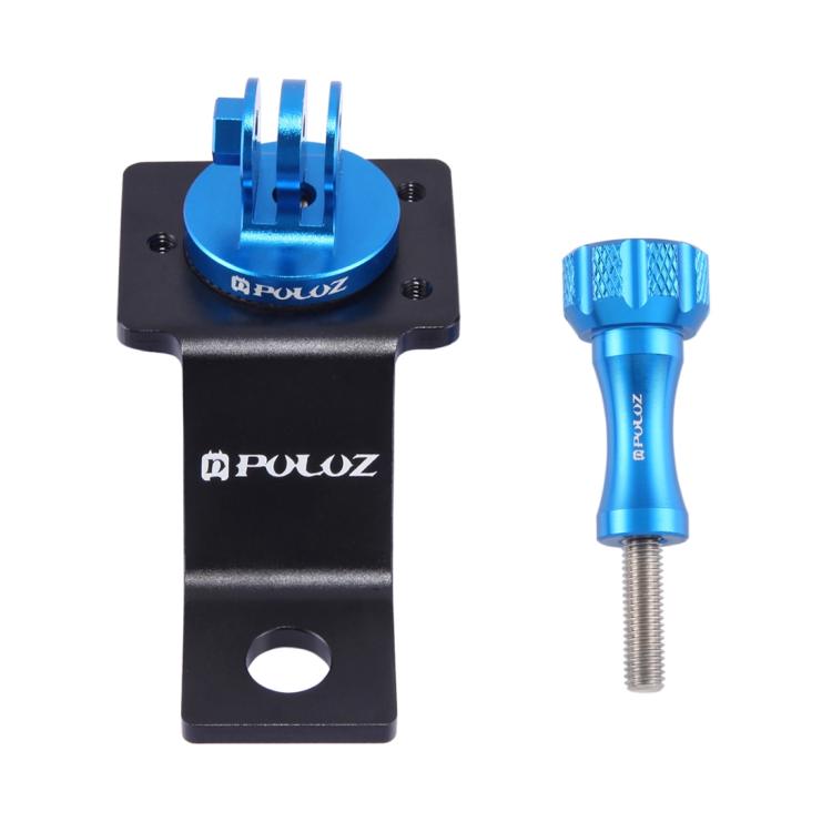 PULUZ Aluminum Alloy Motorcycle Fixed Holder Mount with Tripod Adapter & Screw for GoPro, Insta360, DJI and Other Action Cameras(Blue) - HoMEdemic™ 