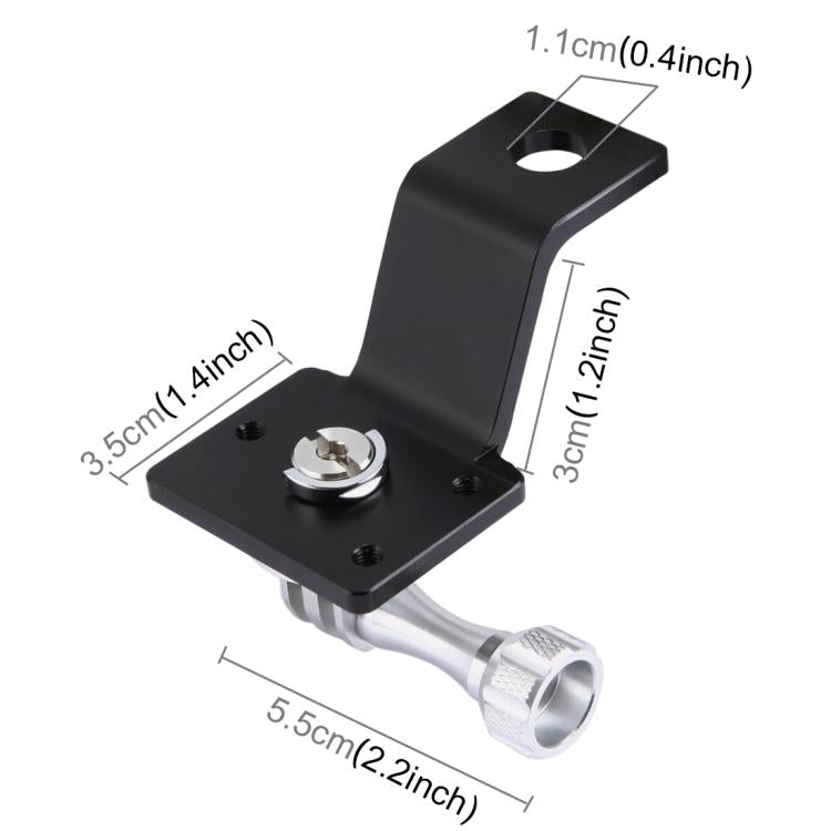 PULUZ Aluminum Alloy Motorcycle Fixed Holder Mount with Tripod Adapter & Screw for GoPro, Insta360, DJI and Other Action Cameras(Silver) - HoMEdemic™ 