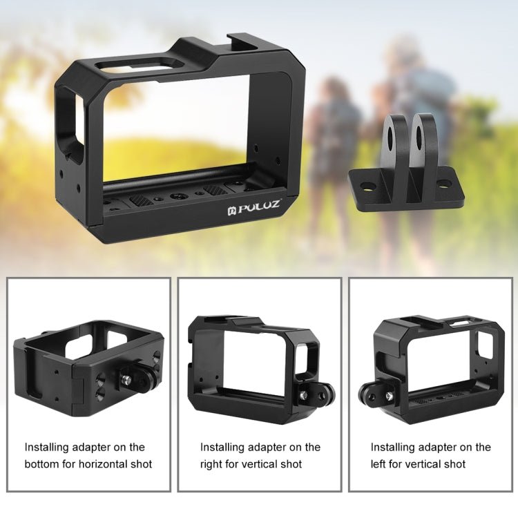 PULUZ Aluminum alloy Frame Mount Protective Case Cage with Cold Shoe Base Slot & Tripod Base Adapter for Insta360 One R(Black) - HoMEdemic™ 