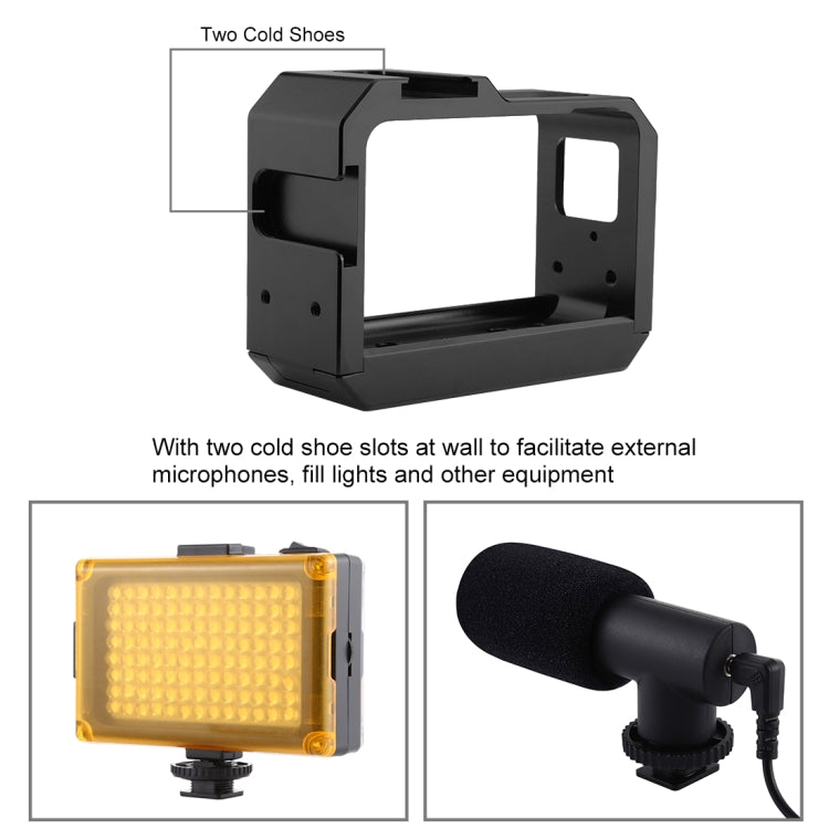 PULUZ Aluminum alloy Frame Mount Protective Case Cage with Cold Shoe Base Slot & Tripod Base Adapter for Insta360 One R(Black) - HoMEdemic™ 