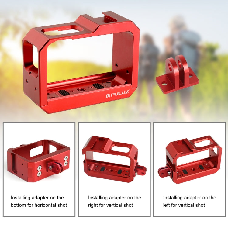 PULUZ Aluminum alloy Frame Mount Protective Case Cage with Cold Shoe Base Slot & Tripod Base Adapter for Insta360 One R(Red) - HoMEdemic™ 
