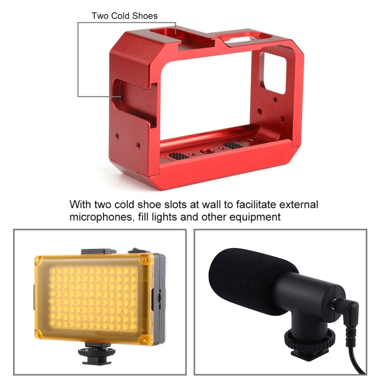 PULUZ Aluminum alloy Frame Mount Protective Case Cage with Cold Shoe Base Slot & Tripod Base Adapter for Insta360 One R(Red) - HoMEdemic™ 