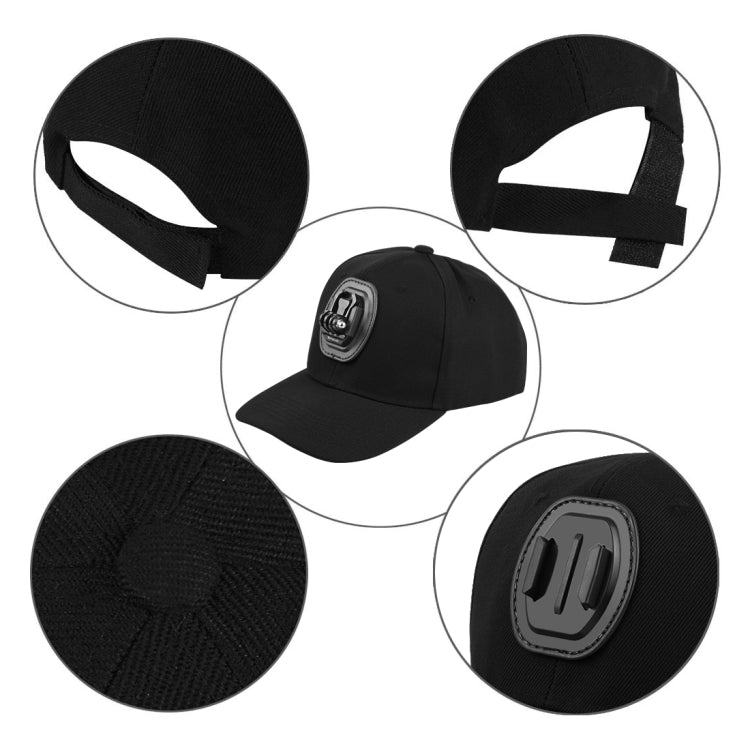 PULUZ Baseball Hat with J-Hook Buckle Mount & Screw for GoPro, DJI OSMO Action and Other Action Cameras(Black) - HoMEdemic™ 