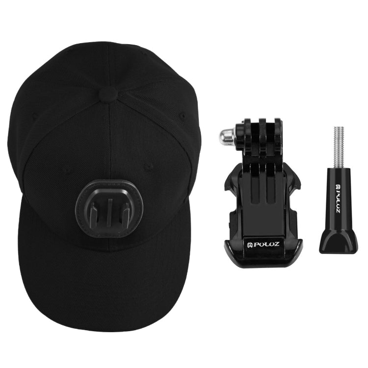 PULUZ Baseball Hat with J-Hook Buckle Mount & Screw for GoPro, DJI OSMO Action and Other Action Cameras(Black) - HoMEdemic™ 