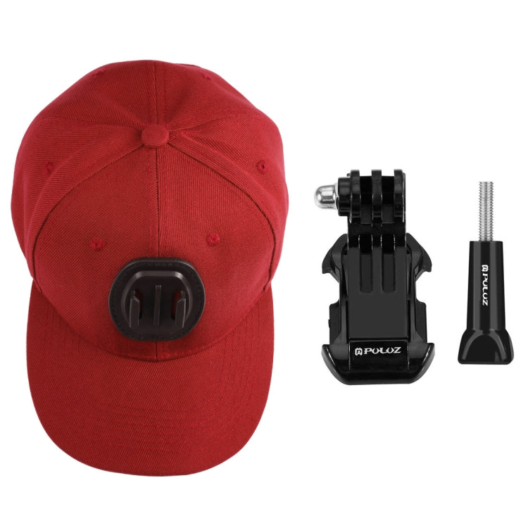 PULUZ Baseball Hat with J-Hook Buckle Mount & Screw for GoPro, DJI OSMO Action and Other Action Cameras(Red) - HoMEdemic™ 
