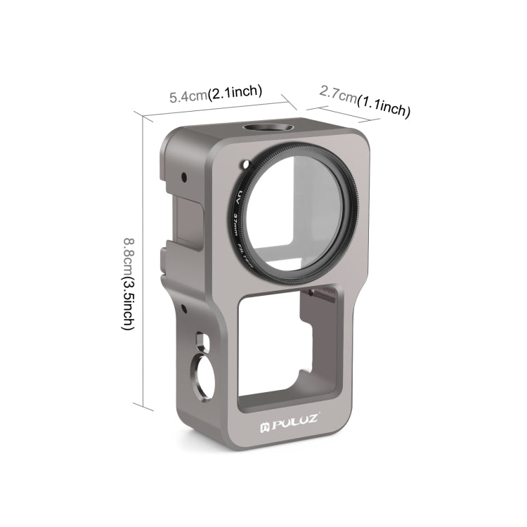 PULUZ CNC Aluminum Alloy Cage for DJI Action 2(Titanium Color) - HoMEdemic™ 