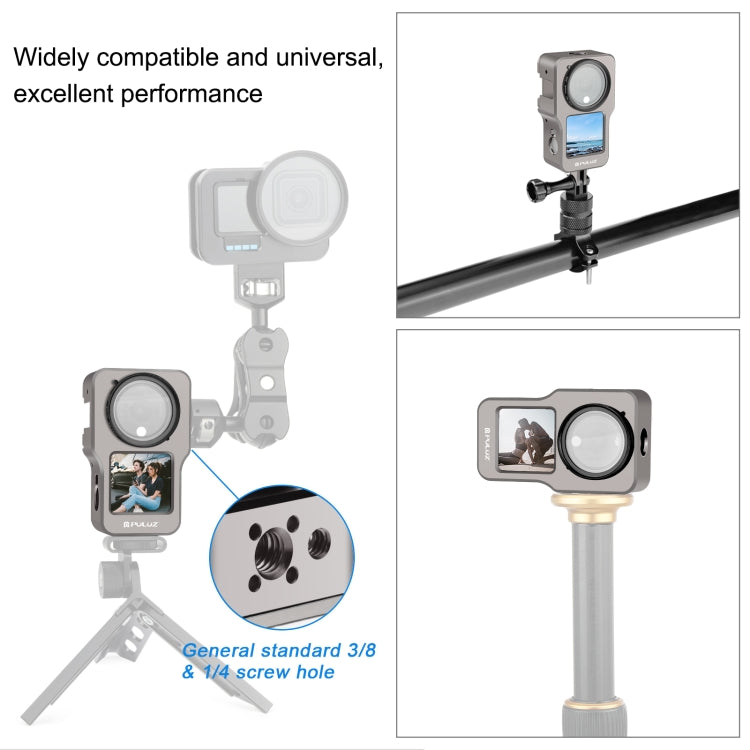 PULUZ CNC Aluminum Alloy Cage for DJI Action 2(Titanium Color) - HoMEdemic™ 