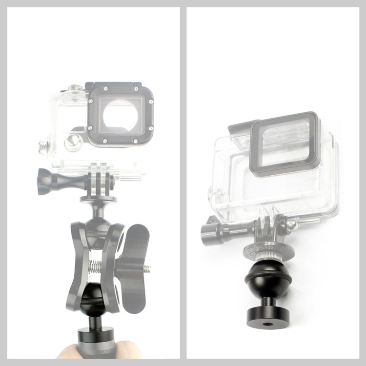 PULUZ CNC Aluminum Ball Head Adapter Mount for GoPro, Insta360, DJI and Other Action Cameras, Diameter: 2.5cm(Black) - HoMEdemic™ 