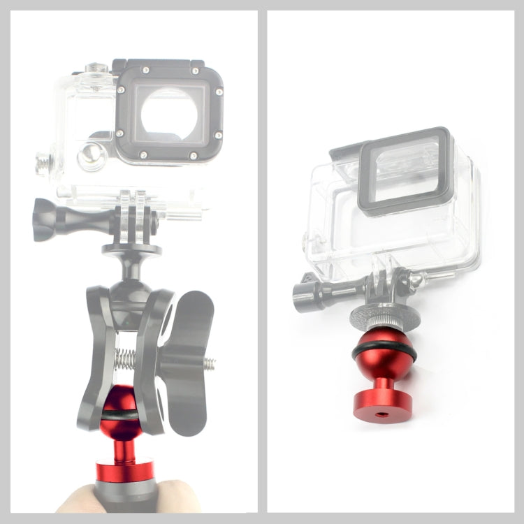 PULUZ CNC Aluminum Ball Head Adapter Mount for GoPro, Insta360, DJI and Other Action Cameras, Diameter: 2.5cm(Red) - HoMEdemic™ 