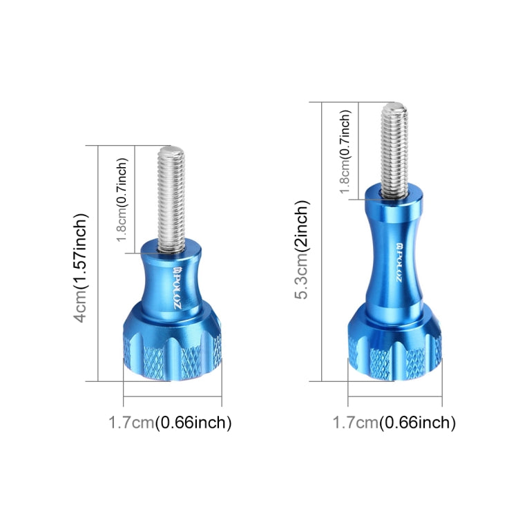 PULUZ CNC Aluminum Thumb Knob Stainless Bolt Nut Screw Set for GoPro, Insta360, DJI and Other Action Cameras(Blue) - HoMEdemic™ 