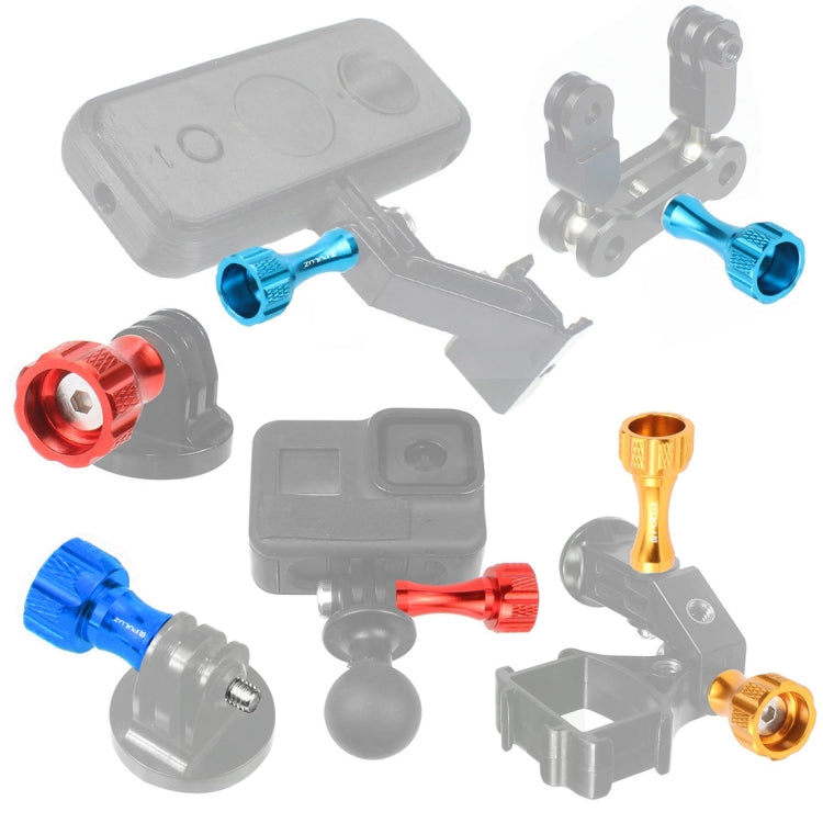 PULUZ CNC Aluminum Thumb Knob Stainless Bolt Nut Screw Set for GoPro, Insta360, DJI and Other Action Cameras(Blue) - HoMEdemic™ 