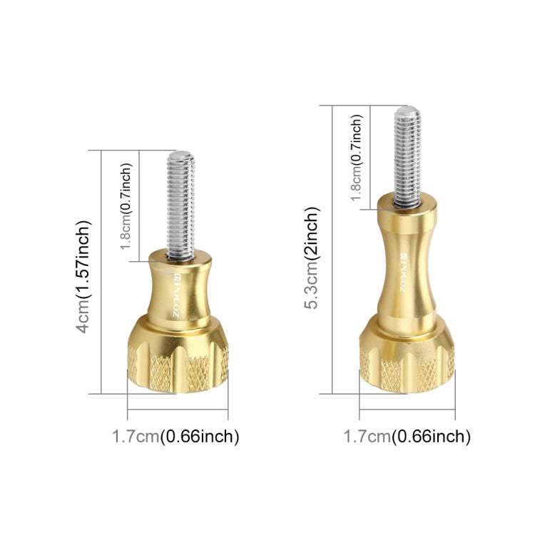 PULUZ CNC Aluminum Thumb Knob Stainless Bolt Nut Screw Set for GoPro, Insta360, DJI and Other Action Cameras(Gold) - HoMEdemic™ 