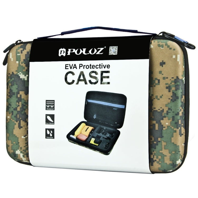 PULUZ Camouflage Pattern Waterproof Carrying and Travel Case for for GoPro, Insta360, DJI and Other Action Cameras Accessories, Large Size: 32cm x 22cm x 7cm - HoMEdemic™ 