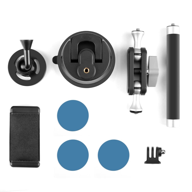 PULUZ Car Suction Cup Arm Mount Phone Tablet Magnetic Holder with Phone Clamp (Black) - HoMEdemic™ 