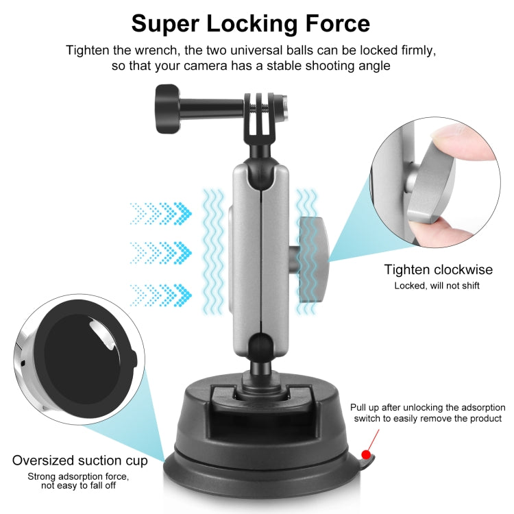 PULUZ Car Suction Cup Arm Mount with Mount Adapter & Long Screw - HoMEdemic™ 