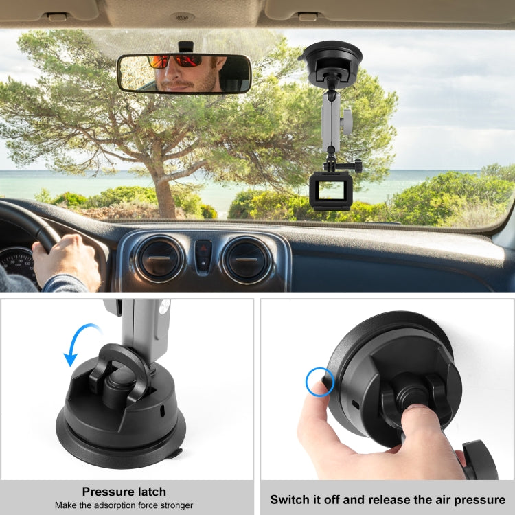 PULUZ Car Suction Cup Arm Mount with Mount Adapter & Long Screw - HoMEdemic™ 