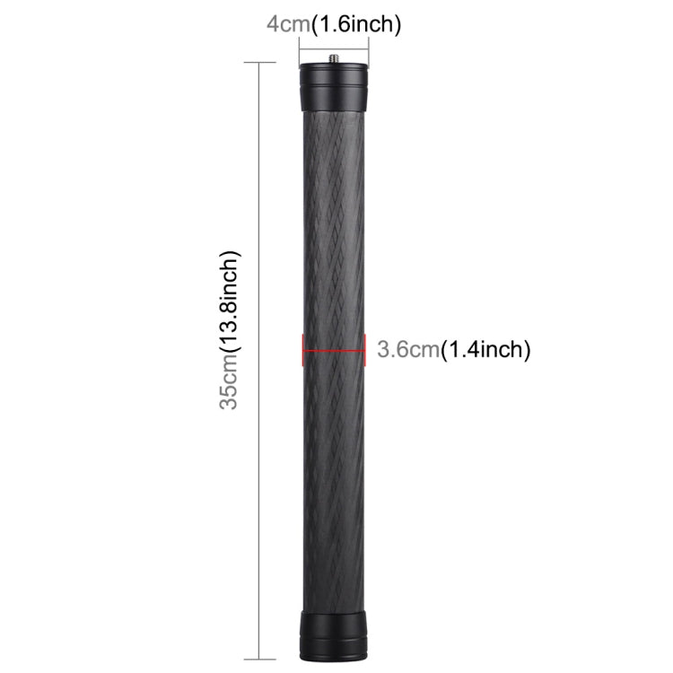 PULUZ Carbon Fiber Extension Monopod Pole Rod Extendable Stick for DJI / MOZA / Feiyu V2 / Zhiyun G5 / SPG Gimbal, Length: 35cm(Black) - HoMEdemic™ 