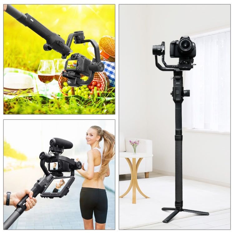 PULUZ Carbon Fiber Extension Monopod Pole Rod Extendable Stick for DJI / MOZA / Feiyu V2 / Zhiyun G5 / SPG Gimbal, Length: 35cm(Black) - HoMEdemic™ 