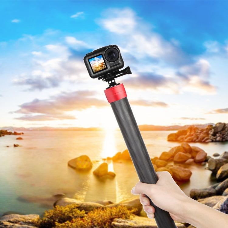 PULUZ Carbon Fiber Extension Monopod Pole Rod Extendable Stick for DJI / MOZA / Feiyu V2 / Zhiyun G5 / SPG Gimbal, Length: 35cm(Red) - HoMEdemic™ 