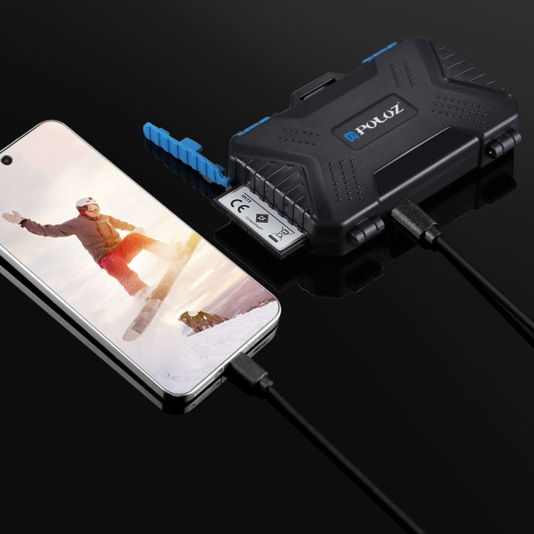 PULUZ Card Reader + 22 in 1 Memory Card Case for 1Standard SIM + 2Micro-SIM + 2Nano-SIM + 3CF + 7SD + 6TF + 1CARD PIN - HoMEdemic™ 