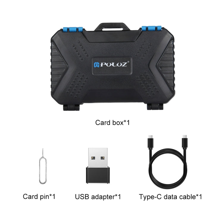 PULUZ Card Reader + 22 in 1 Memory Card Case for 1Standard SIM + 2Micro-SIM + 2Nano-SIM + 3CF + 7SD + 6TF + 1CARD PIN - HoMEdemic™ 