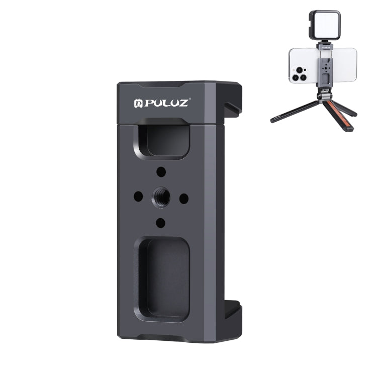 PULUZ Cold Shoes Aluminum Alloy Phone Clamp Holder Bracket(Black) - HoMEdemic™ 