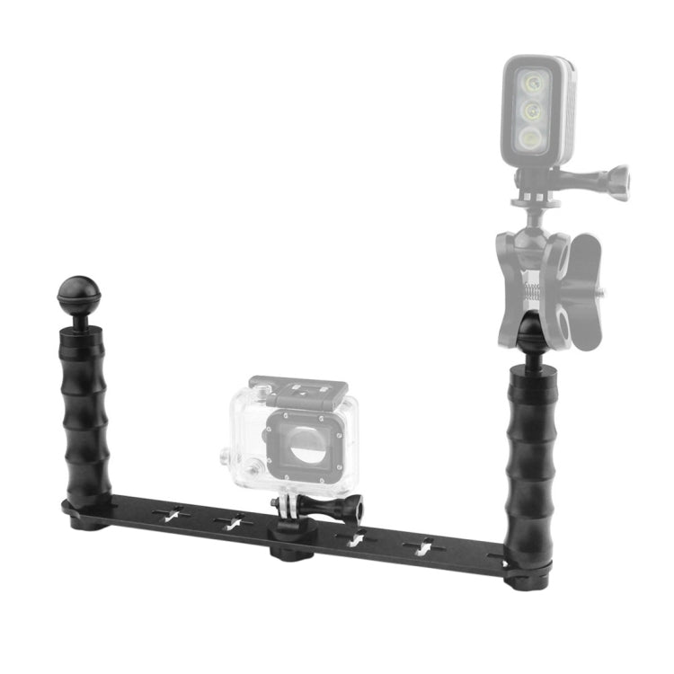 PULUZ Diving Dual Hand-held CNC Aluminum Selfie Monopod Holder for GoPro, Insta360, DJI and Other Action Cameras(Black) - HoMEdemic™ 