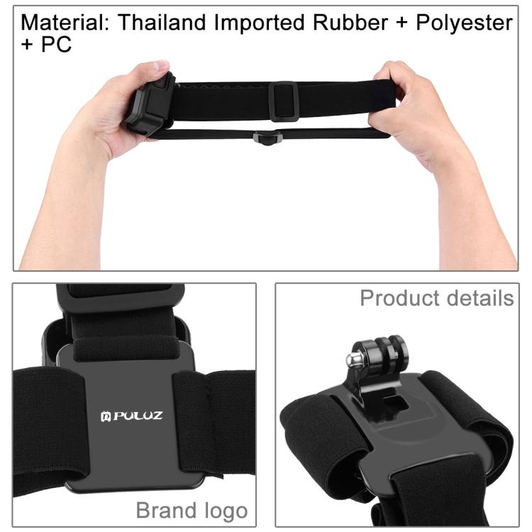 PULUZ Elastic Mount Belt Adjustable Head Strap for GoPro, Insta360 ONE R, DJI Osmo Action and Other Action Cameras - HoMEdemic™ 