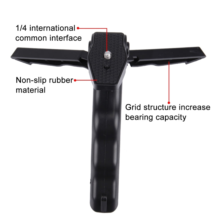 PULUZ Grip Folding Tripod Mount with Adapter & Screws for GoPro, Insta360, DJI and Other Action Cameras, Load Max: 2kg(Black) - HoMEdemic™ 