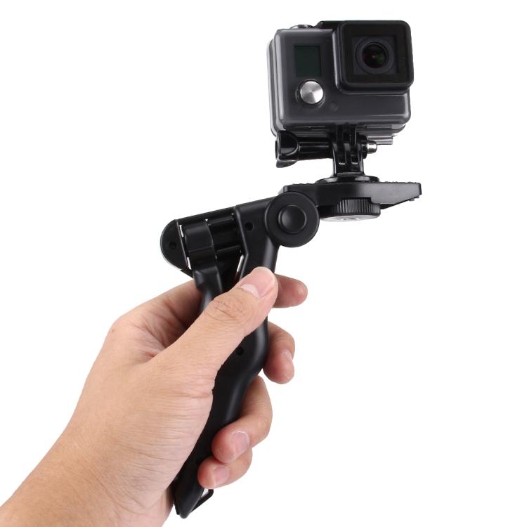 PULUZ Grip Folding Tripod Mount with Adapter & Screws for GoPro, Insta360, DJI and Other Action Cameras, Load Max: 2kg(Black) - HoMEdemic™ 