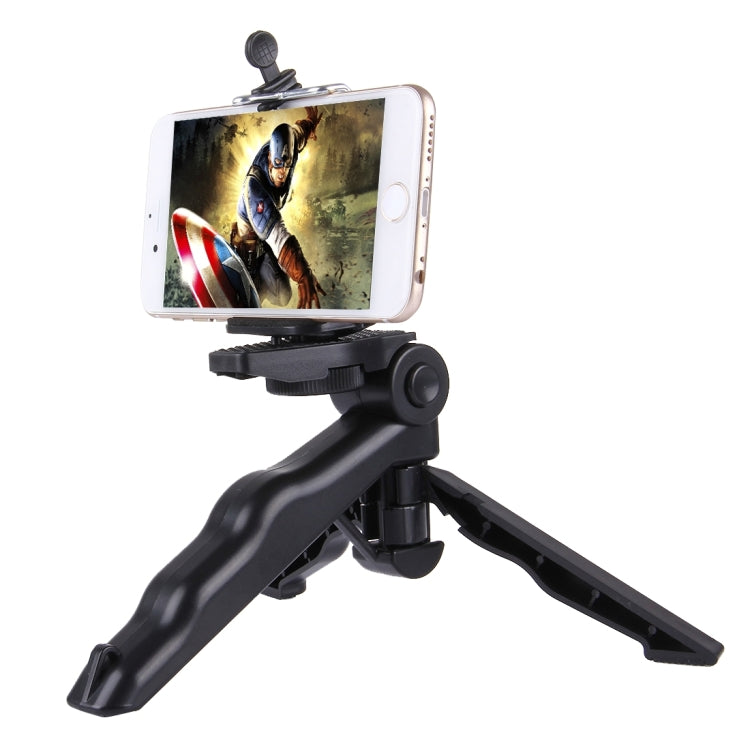 PULUZ Grip Folding Tripod Mount with Adapter & Screws for GoPro, Insta360, DJI and Other Action Cameras, Load Max: 2kg(Black) - HoMEdemic™ 