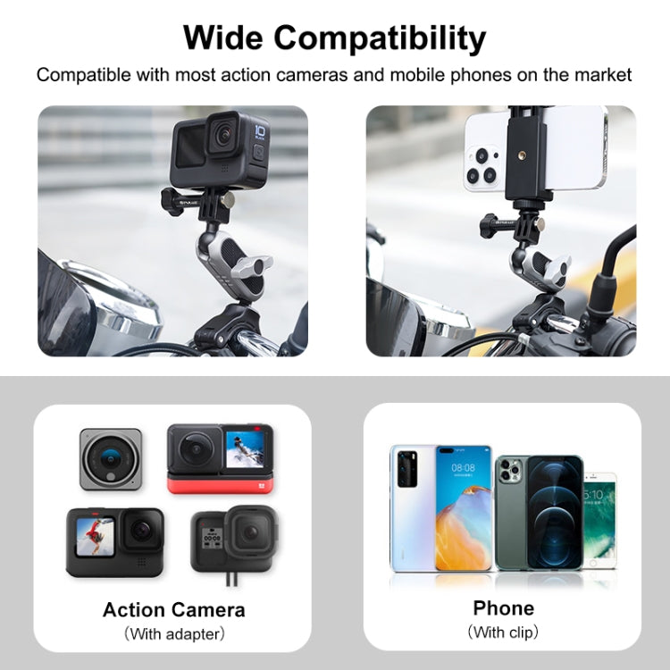 PULUZ Handlebar  Arm Mount with Phone Clamp & Mount Adapter & Long Screw - HoMEdemic™ 