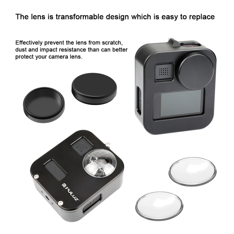 PULUZ Housing Shell CNC Aluminum Alloy Protective Cage for GoPro Max(Black) - HoMEdemic™ 