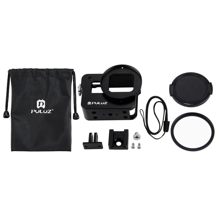 PULUZ Housing Shell CNC Aluminum Alloy Protective Cage with 52mm UV Lens for GoPro HERO(2018) /7 Black /6 /5(Black) - HoMEdemic™ 