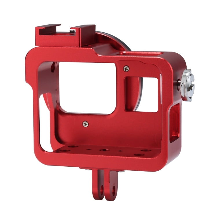 PULUZ Housing Shell CNC Aluminum Alloy Protective Cage with 52mm UV Lens for GoPro HERO(2018) /7 Black /6 /5(Red) - HoMEdemic™ 