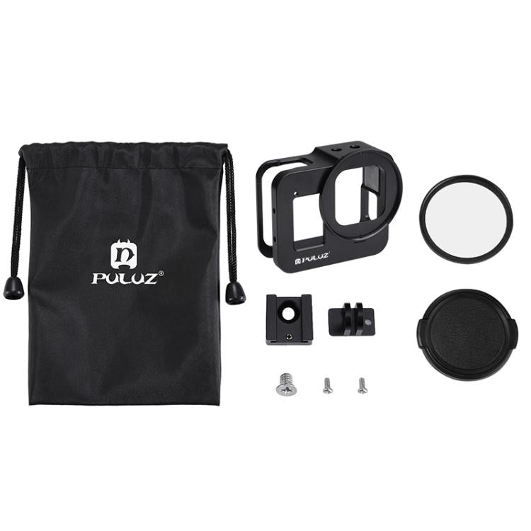 PULUZ Housing Shell CNC Aluminum Alloy Protective Cage with 52mm UV Lens for GoPro HERO8 Black(Black) - HoMEdemic™ 