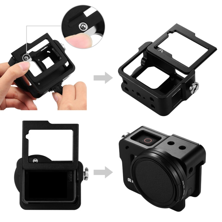 PULUZ Housing Shell CNC Aluminum Alloy Protective Cage with Insurance Frame & 52mm UV Lens for GoPro HERO(2018) /7 Black /6 /5(Black) - HoMEdemic™ 