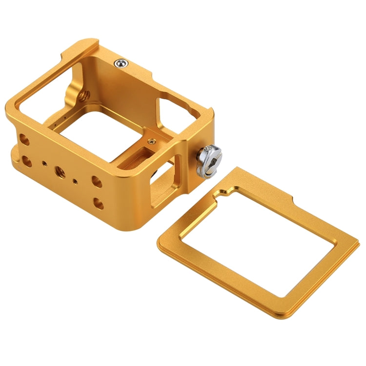 PULUZ Housing Shell CNC Aluminum Alloy Protective Cage with Insurance Frame & 52mm UV Lens for GoPro HERO(2018) /7 Black /6 /5(Gold) - HoMEdemic™ 