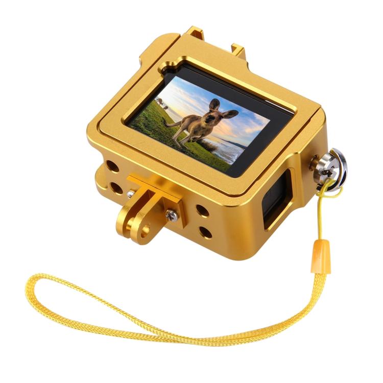 PULUZ Housing Shell CNC Aluminum Alloy Protective Cage with Insurance Frame & 52mm UV Lens for GoPro HERO(2018) /7 Black /6 /5(Gold) - HoMEdemic™ 