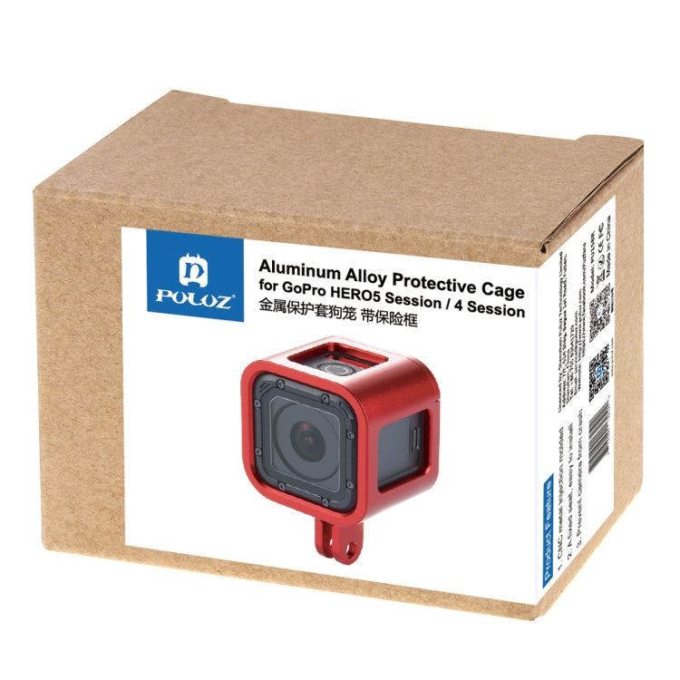 PULUZ Housing Shell CNC Aluminum Alloy Protective Cage with Insurance Frame for GoPro HERO5 Session /HERO4 Session /HERO Session(Red) - HoMEdemic™ 