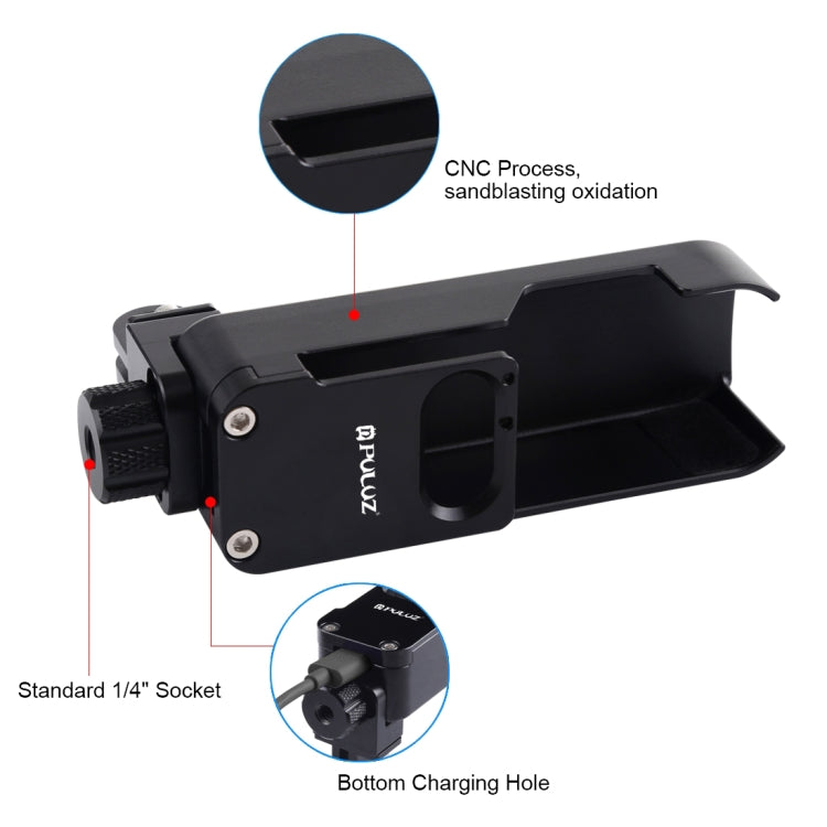 PULUZ Housing Shell CNC Aluminum Alloy Protective Cover for DJI OSMO Pocket(Black) - HoMEdemic™ 
