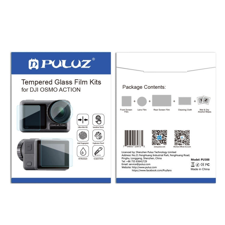 PULUZ Lens + Front and Back LCD Display 9H 2.5D Tempered Glass Film for DJI Osmo Action - HoMEdemic™ 